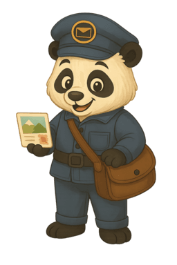 Panda Postman Mascot